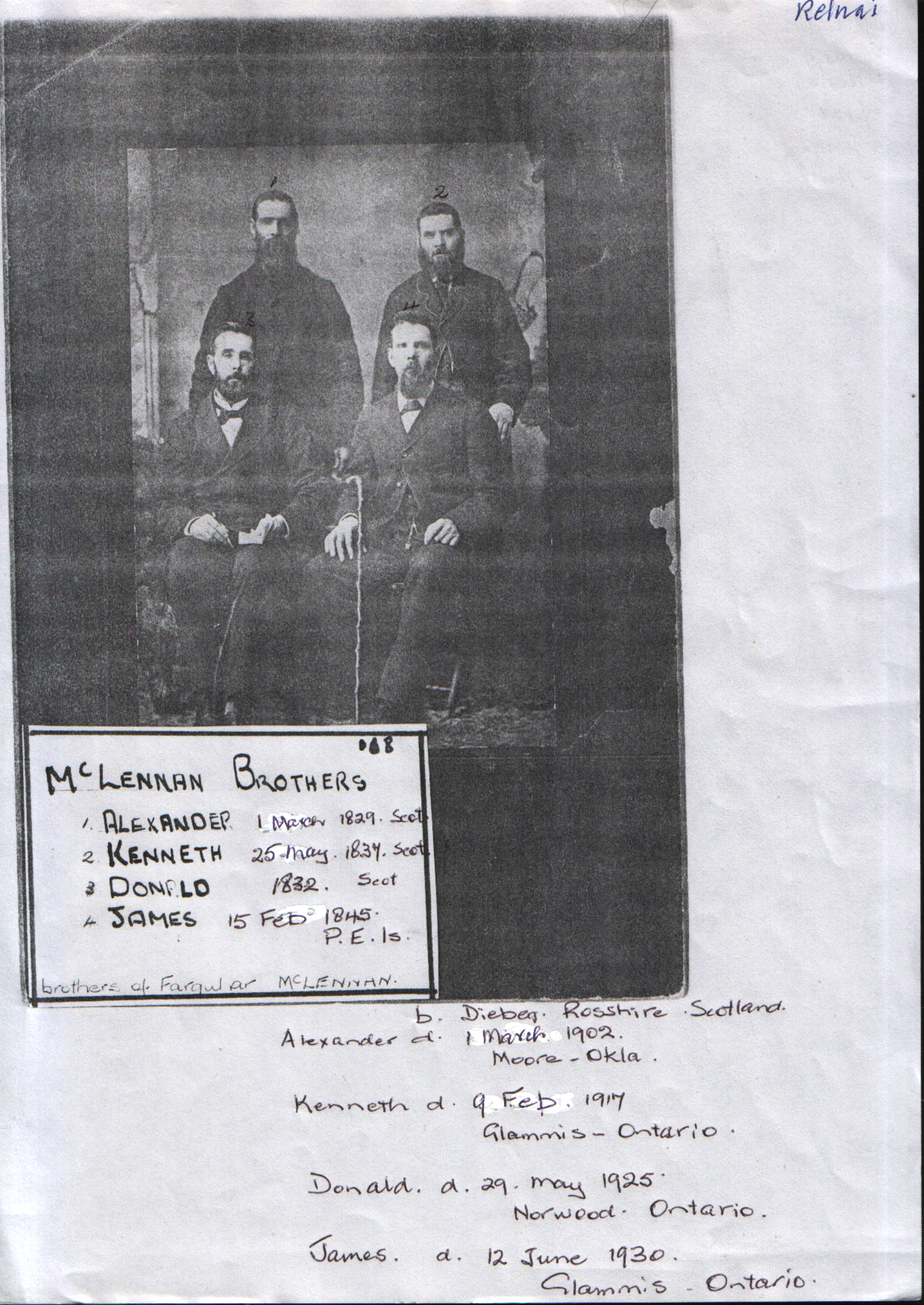 Photo of photos/Alexander McLennan 1829AX-1902OK & brothers